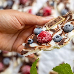 Mrazený jogurt s čokoládou a ovocím